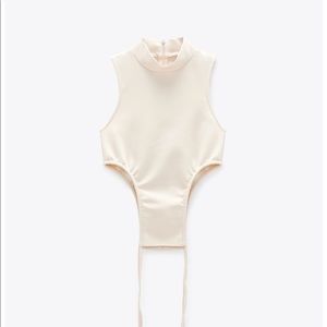 Zara high neck tie top